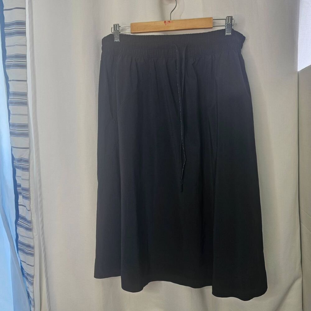 Athleta Black A-Line Skirt With Pockets Midi Strings Womens Size 22 - Picture 7 of 12